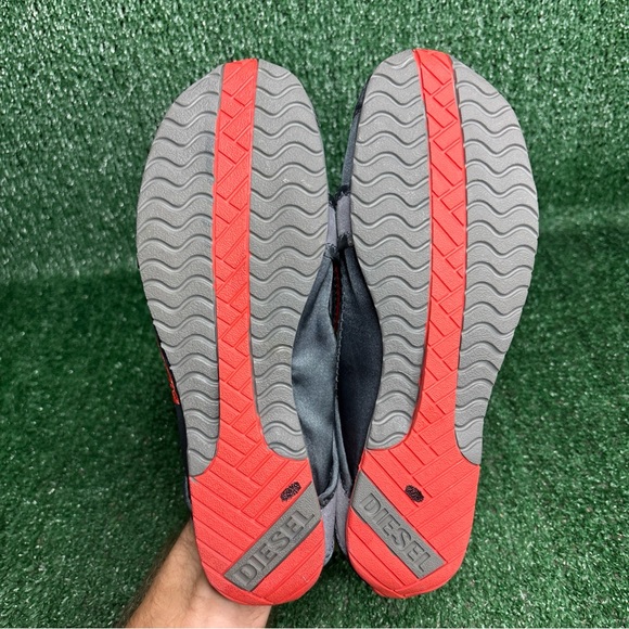 RARE Diesel Deadstock KEVLIH Women Gray Orange Sneakers Mules Vintage Sz 8.5 NEW - Picture 8 of 10